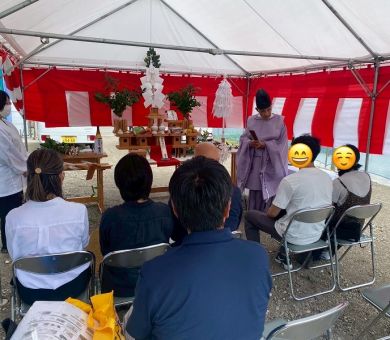 新しい暮らしの第一歩！加古川市で地鎮祭を行いました アイキャッチ画像