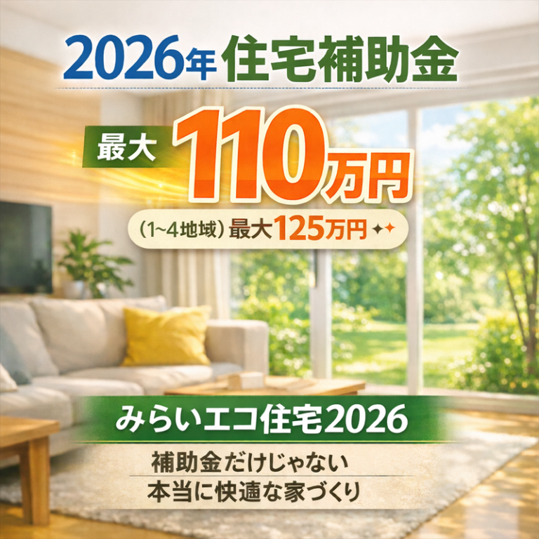 2026年の住宅補助金「みらいエコ住宅2026」とは？いくらもらえるの？