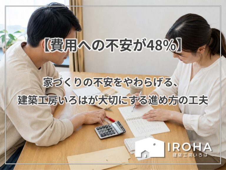 【費用への不安が48%】家づくりの不安をやわらげる、建築工房いろはが大切にする進め方の工夫